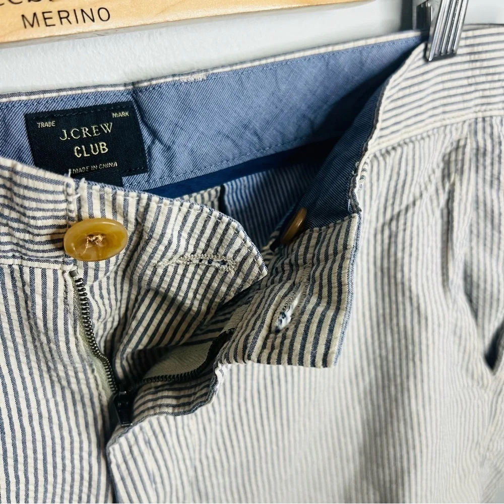J. Crew Club Searsucker Bermuda Cotton Shorts 32W
